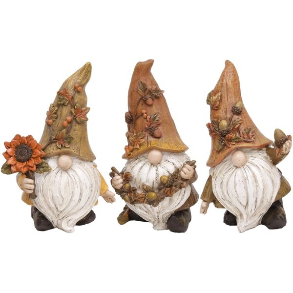 Valery Madelyn Fall Decorations for Home Gnomes Decor, Set of 3 Resin Autumn Decorations Garden Gnomes Figurines for Indoor Outdoor Table Desktop Office Halloween Thanksgiving...