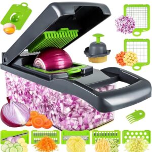 Vegetable Chopper, Pro Onion Chopper, 14 in 1Multifunctional Food Chopper, Kitchen Vegetable Slicer Dicer Cutter,Veggie Chopper Carrot Chopper With Container-kitchen essentials.