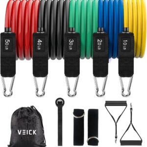 VEICK Resistance Bands, Exercise Bands, Workout Bands, Resistance Bands for Working Out with Handles for Men and Women, Exercising Bands for Fitness Weights Work Out at Home