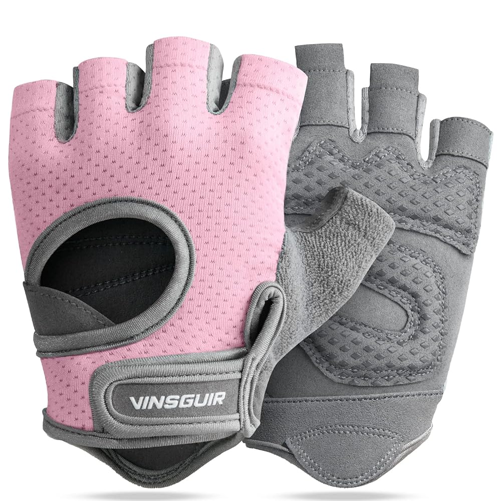 VINSGUIR Breathable Workout Gloves for Women, Weight Lifting Gloves for Gym, Cycling, Exercise, Fitness and Training, with Excellent Grip and Cushion Pads