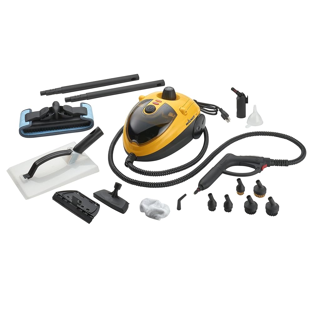 Wagner Spraytech 0282014 915e On-Demand Steam Cleaner & Wallpaper Removal, Multipurpose Power Steamer, 18 Attachments Included (Some Pieces Included in Storage Compartment) For...