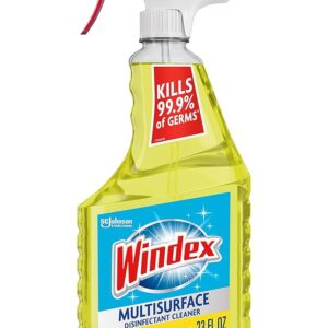 Windex Multipurpose Cleaner Disinfectant Spray Bottle, Fast Clean Surface Cleaner, Citrus Scent, 23 Fl oz