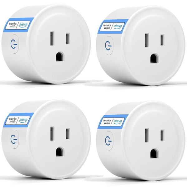 YNF Smart Plug, Simple Setup with One Voice Command, Works with Alexa Only, Remote Control with Timer Function, Bluetooth Mesh Outlet, Alexa Echo Required （4 Pack）