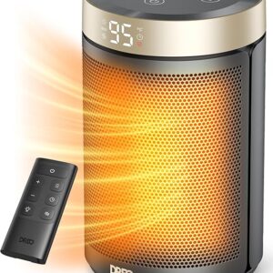 Dreo Space Heater, Portable Electric Heaters for Indoor Use with Thermostat and Remote, 2024 Upgraded, Digital Display, 12H Timer, 5 Mode, 1500W PTC Ceramic Fast Safety Heat for Office Bedroom Home